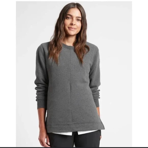 Athleta RETROPLUSH CREWNECK SWEATSHIRT Sz Small in grey - Picture 2 of 7